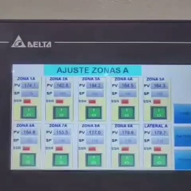 Pantalla HMI en funcionamiento